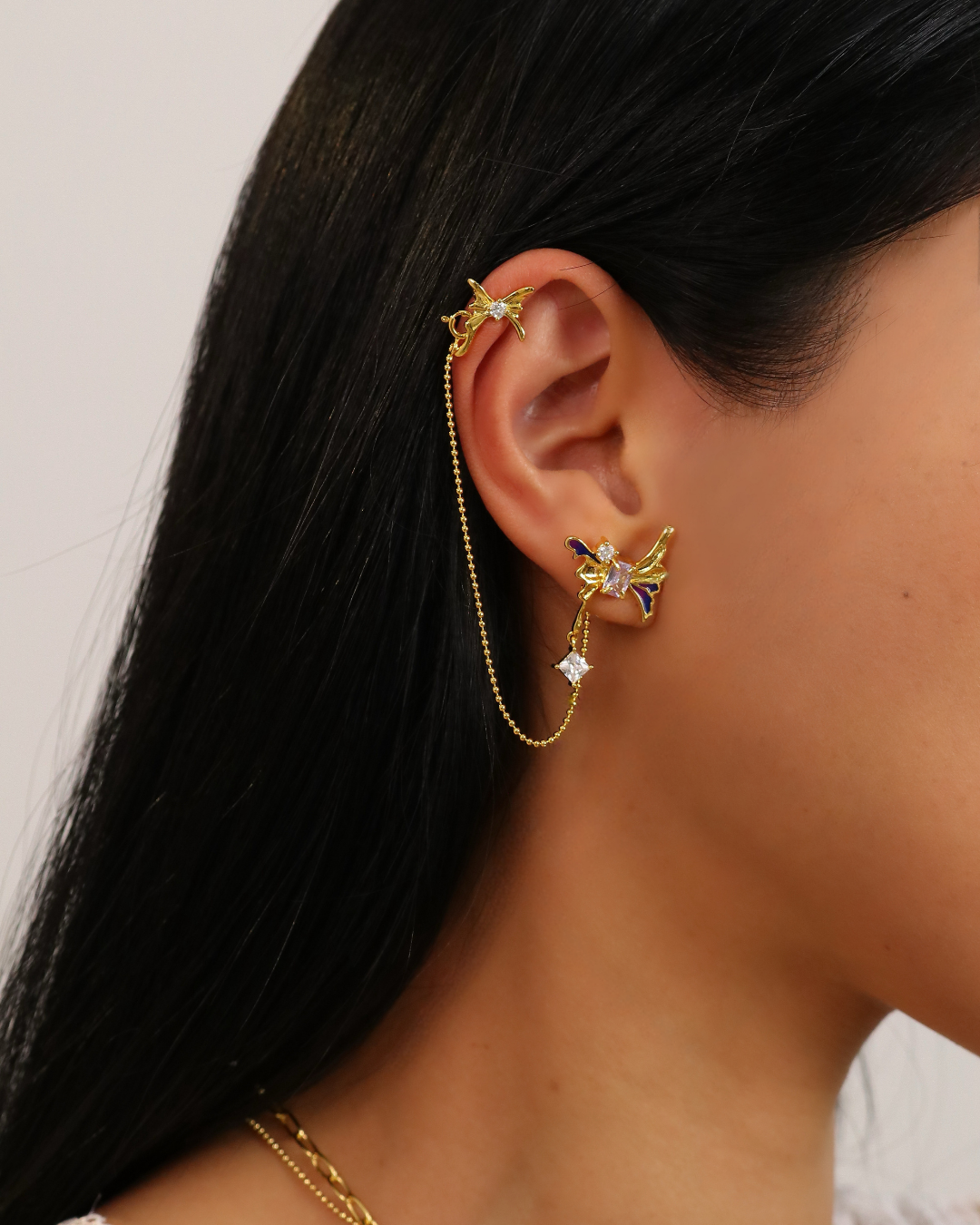 ID #6 BUTTERFLY EARRINGS [GOLD]