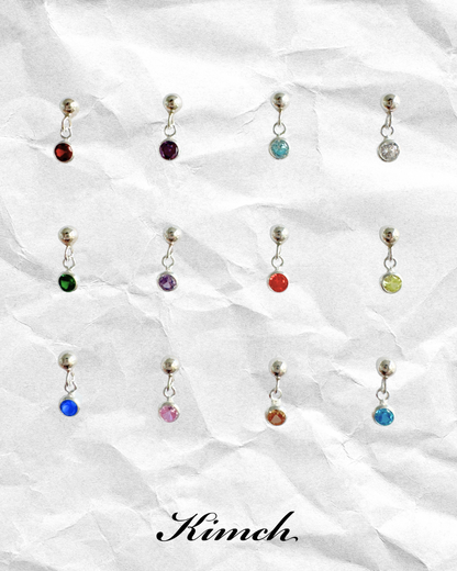 Birthstone Dangle Stud (3mm) - Gold Filled/Sterling Silver