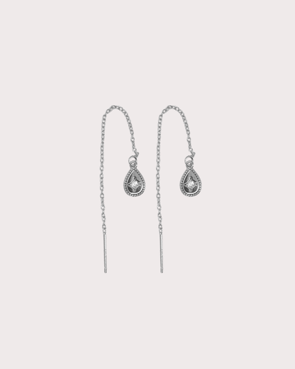 Elvira Teardrop White Zircon Threaders