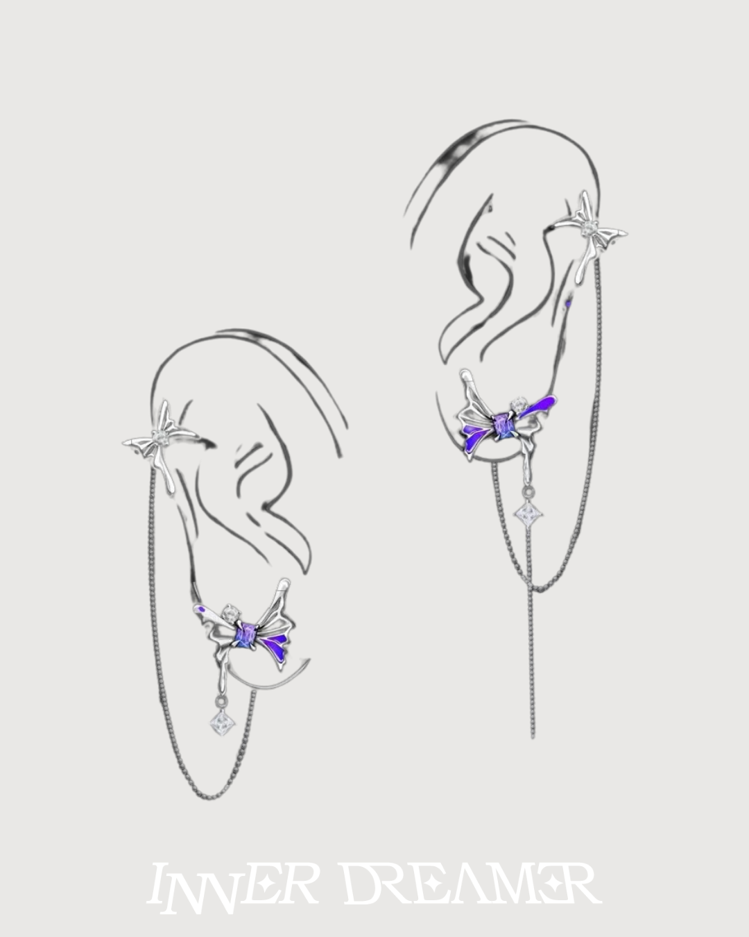 ID #6 BUTTERFLY EARRINGS [SILVER]