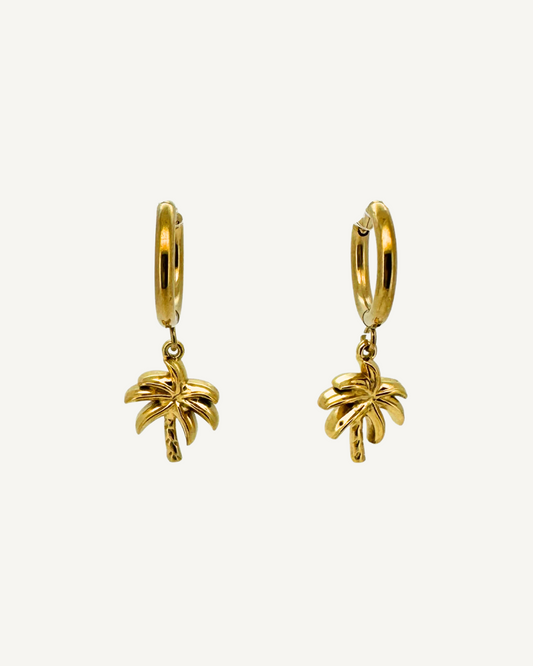 Cocos Tree Huggie Earrings