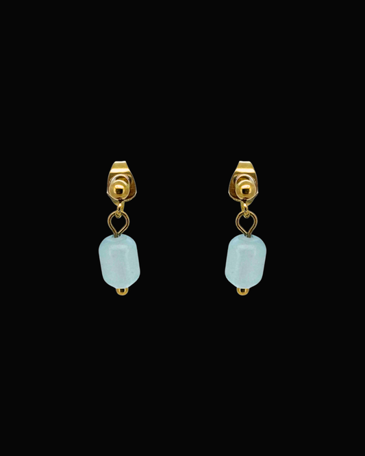 Blue Candice Gem Dangle Studs