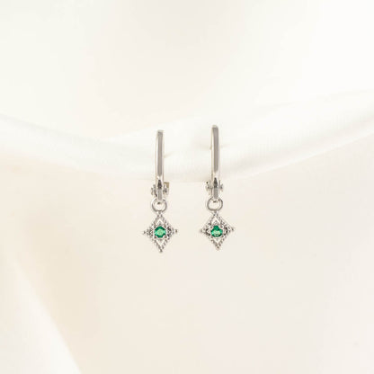 Arwen Emerald Huggie Earrings