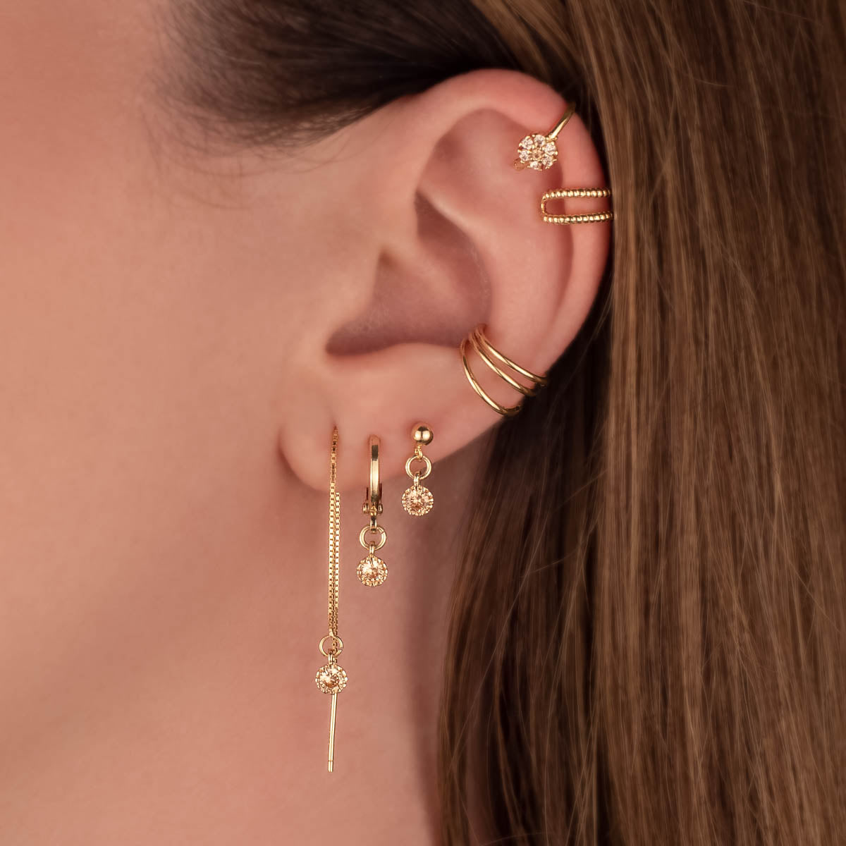 Bijou Champagne Zircon Threaders