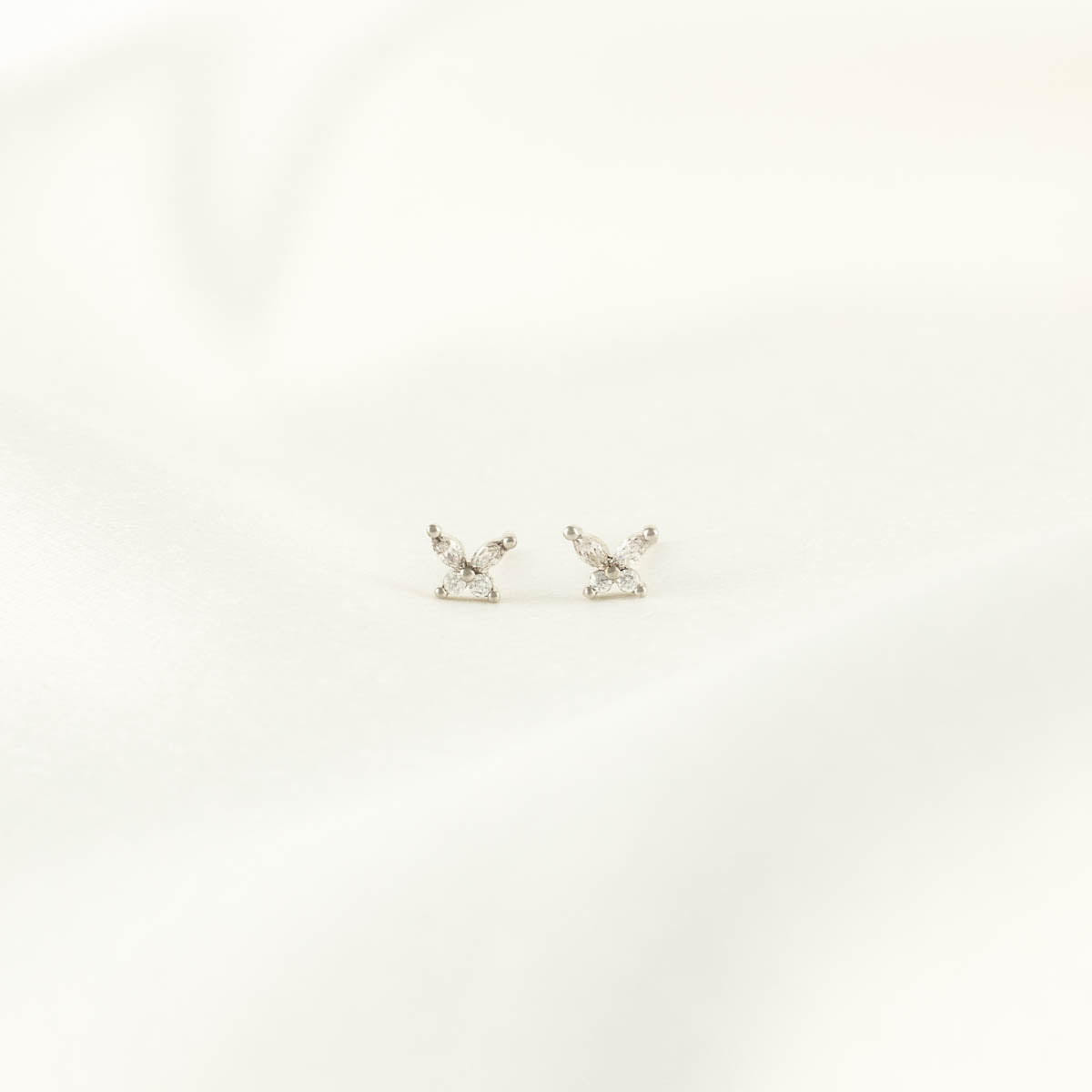 Gwendolyn White Zircon Butterfly Studs