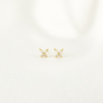 Gwendolyn White Zircon Butterfly Studs