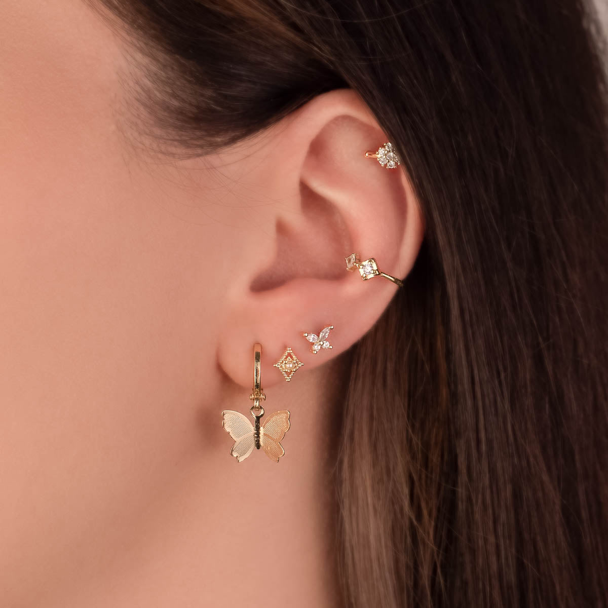 Gwendolyn White Zircon Butterfly Studs