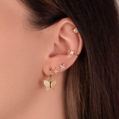 Gwendolyn White Zircon Butterfly Studs