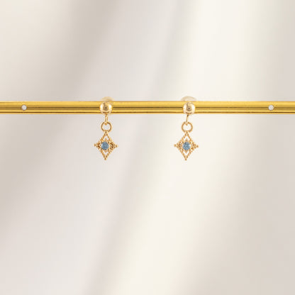 Linae Aquamarine Dangle Studs