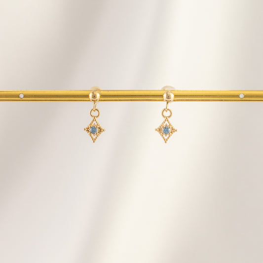 Linae Aquamarine Dangle Studs