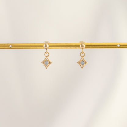 Glaucous Blue Moonstone Dangle Studs