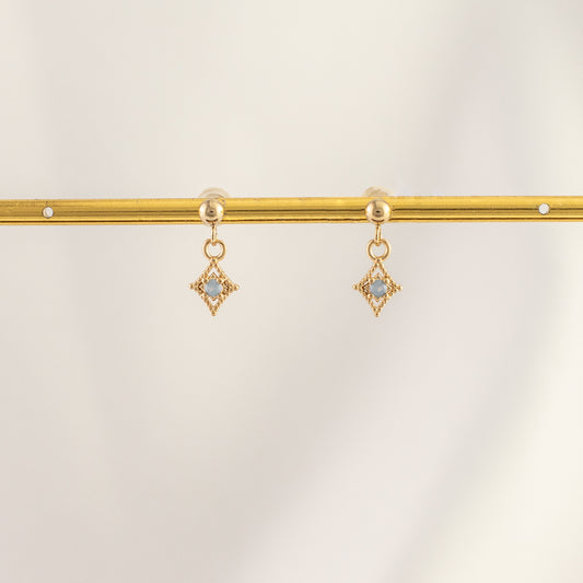 Glaucous Blue Moonstone Dangle Studs