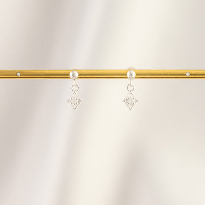 Glinda Pink Moonstone Dangle Studs