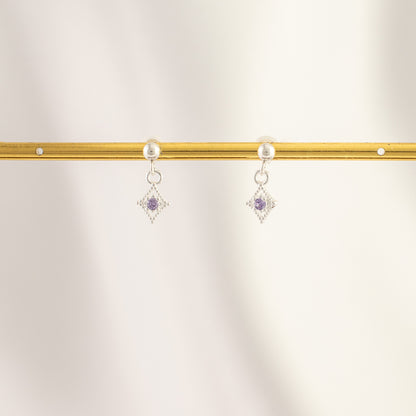 Pandora Amethyst Dangle Studs