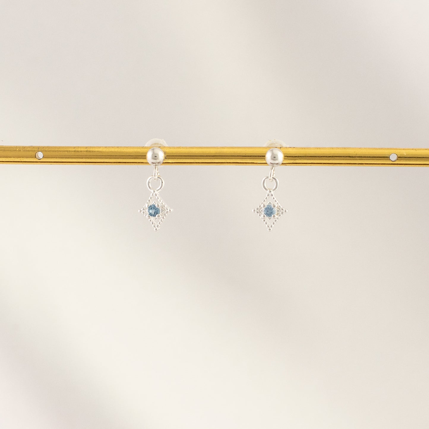 Linae Aquamarine Dangle Studs