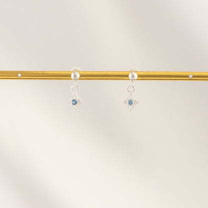 Linae Aquamarine Dangle Studs