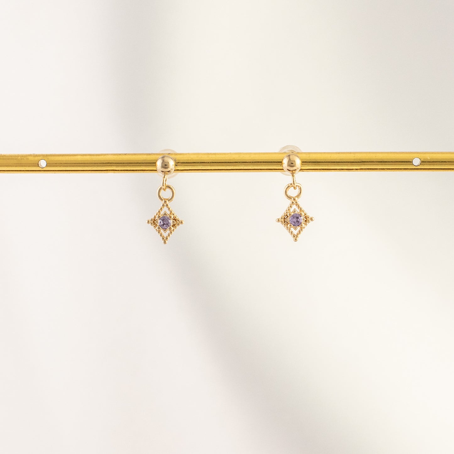 Pandora Amethyst Dangle Studs