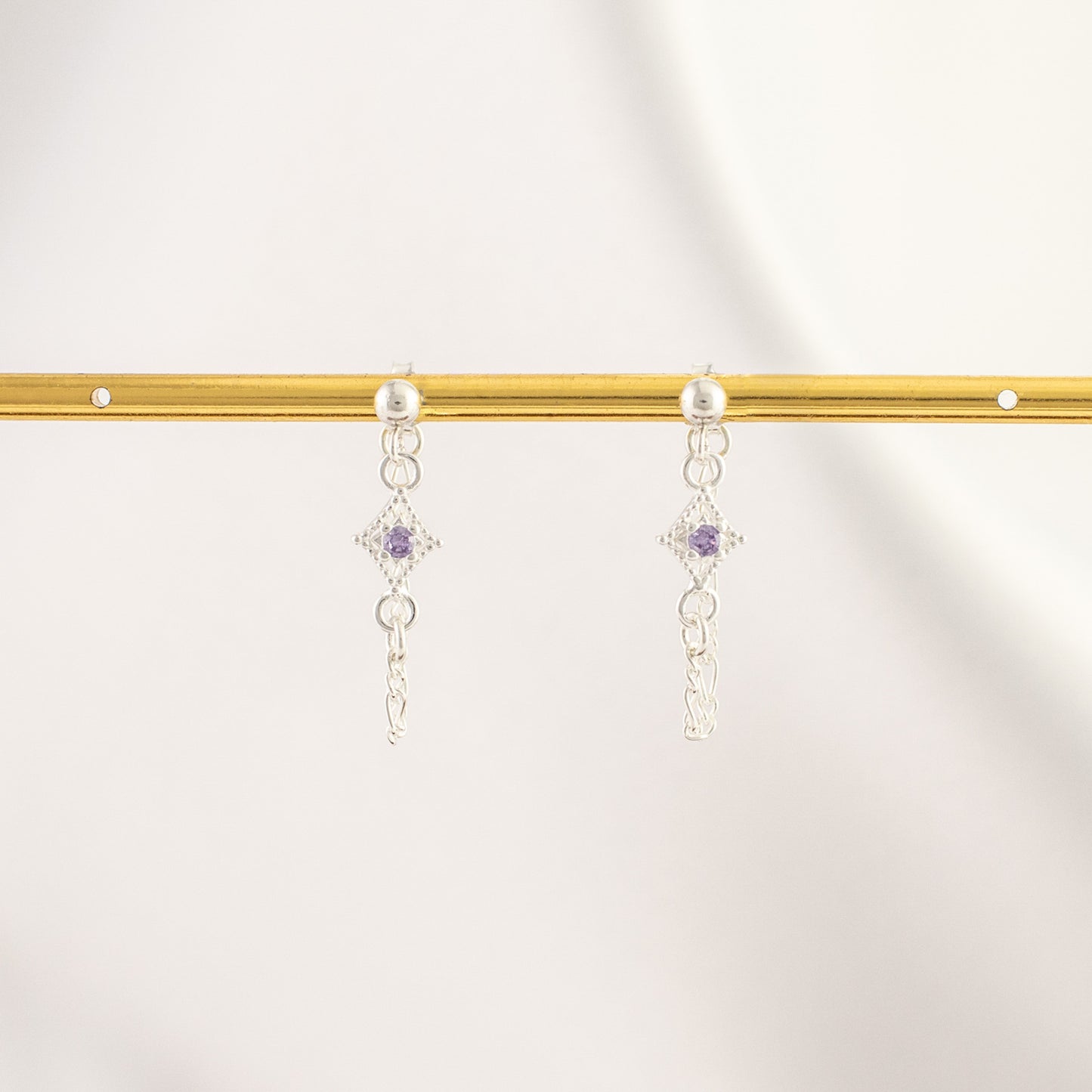 Pandora Amethyst Chain Studs