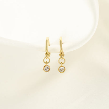 Callista White Zircon Huggie Earrings