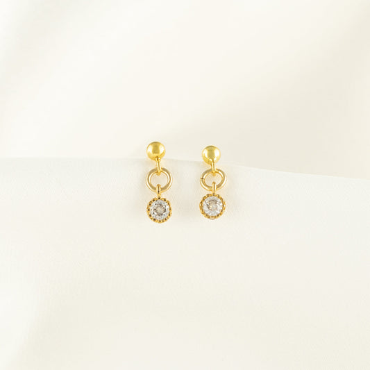 Callista White Zircon Dangle Studs