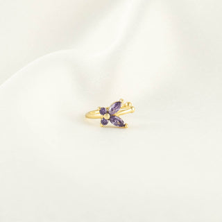 Candy Purple Zircon Butterfly Ear Cuff