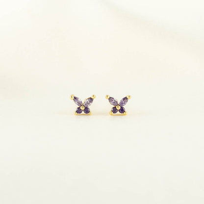 Candy Purple Zircon Butterfly Studs