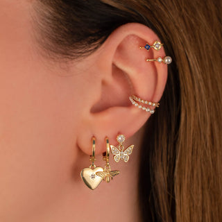 Kimi Butterfly White Zircon Embellished Dangle Studs [PRE-ORDER]