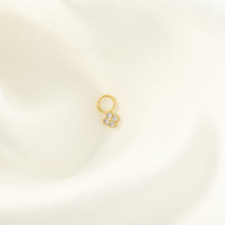 Clover White Zircon Charm