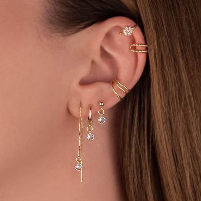 Daphne Blue Zircon Huggie Earrings