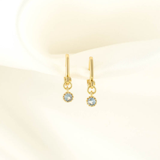 Daphne Blue Zircon Huggie Earrings