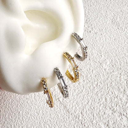 Diana White Zircon Hoops