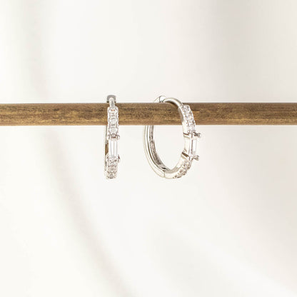Diana White Zircon Hoops