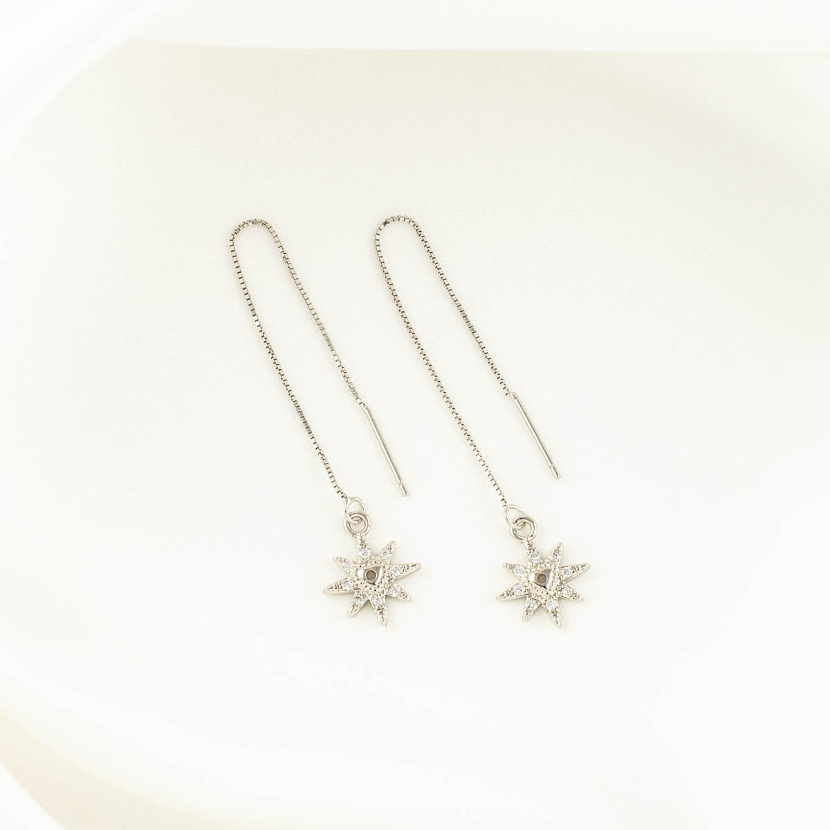 Elaine Heart Sun White Zircon Threaders