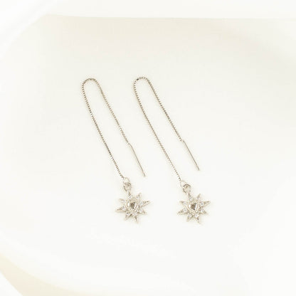 Elaine Heart Sun White Zircon Threaders