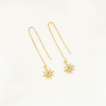 Elaine Heart Sun White Zircon Threaders