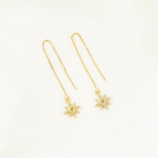 Elaine Heart Sun White Zircon Threaders