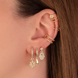 Dealla Hamsa Zircon Embellished Stud Earrings