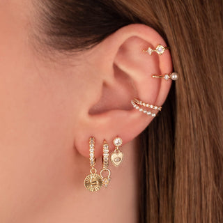 Valerie Evil Eye White Zircon Embellished Dangle Studs [PRE-ORDER]