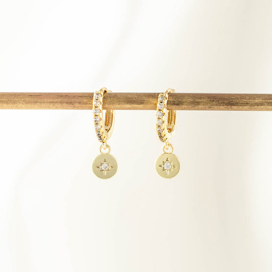 Fay Circle White Zircon Embellished Hoops