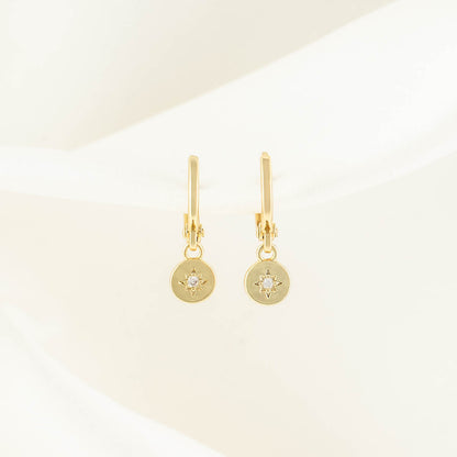 Fay Circle White Zircon Huggie Earrings