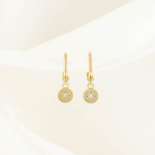 Fay Circle White Zircon Huggie Earrings