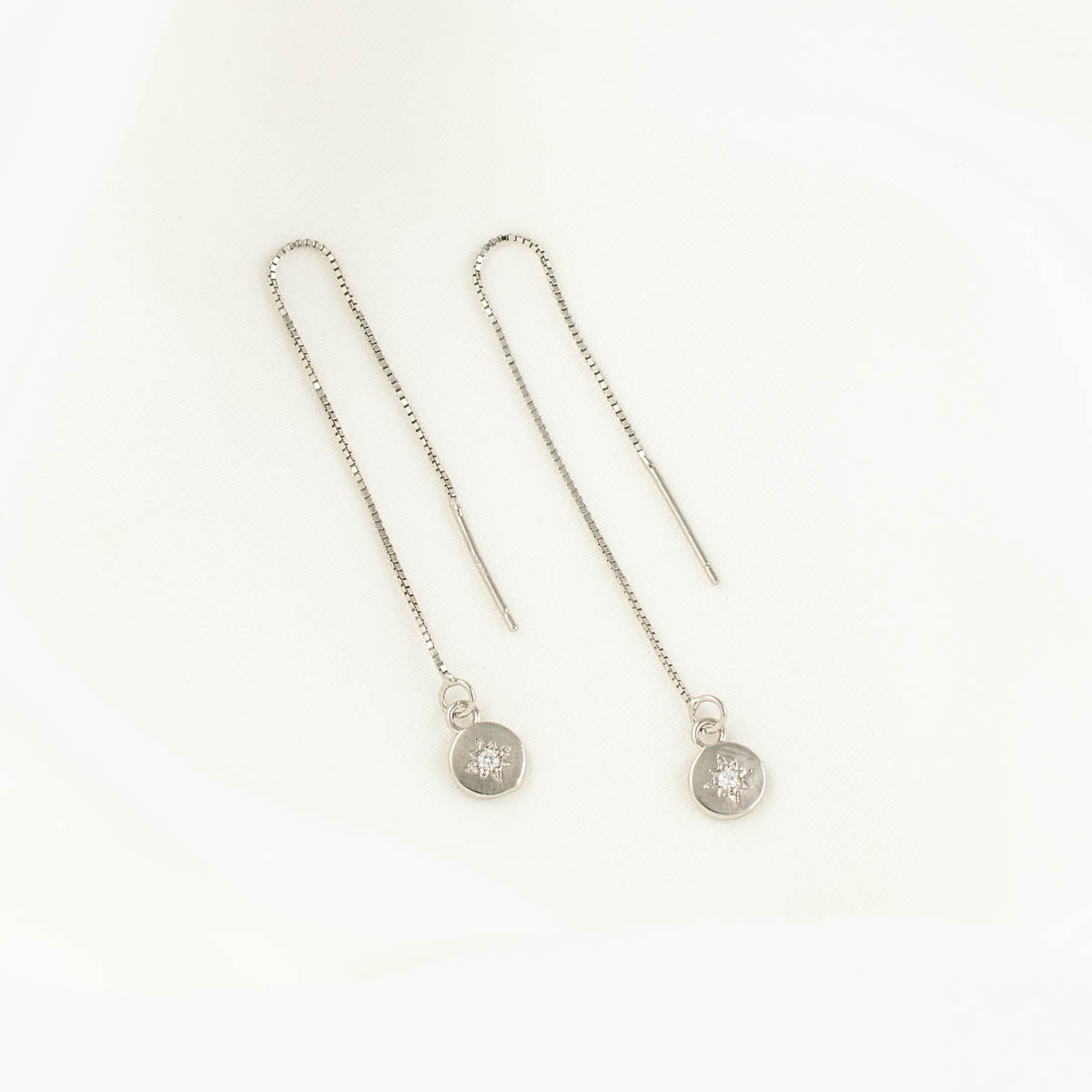 Fay Circle White Zircon Threaders