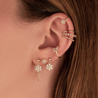 Florance White Zircon Flower Ear Cuff