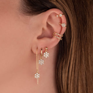 Florance White Zircon Flower Ear Cuff