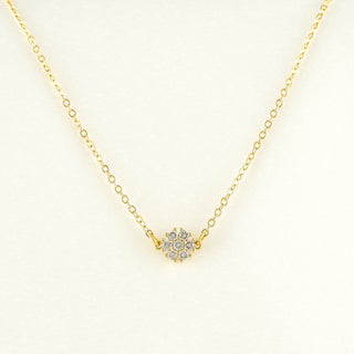 Florance White Zircon Flower Necklace