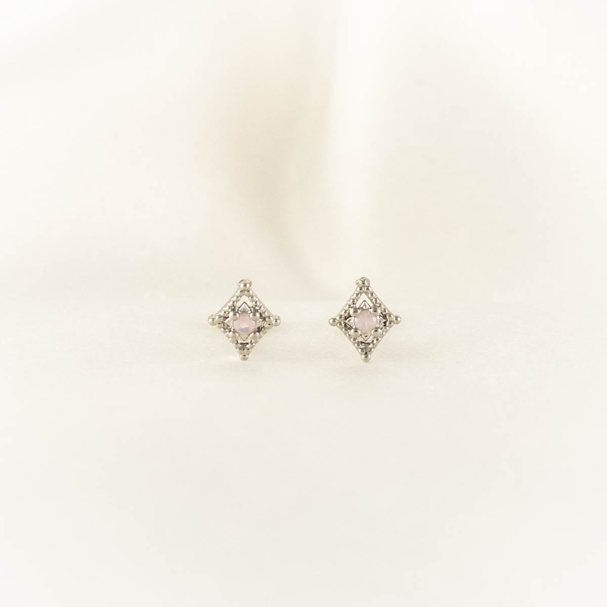 Glinda Pink Moonstone Studs
