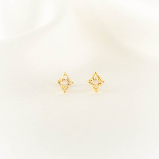 Glinda Pink Moonstone Studs