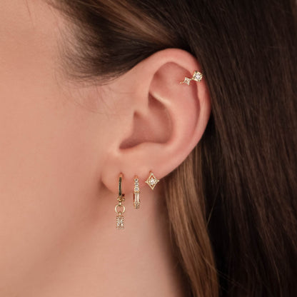 Grace Diamond Huggie Earrings