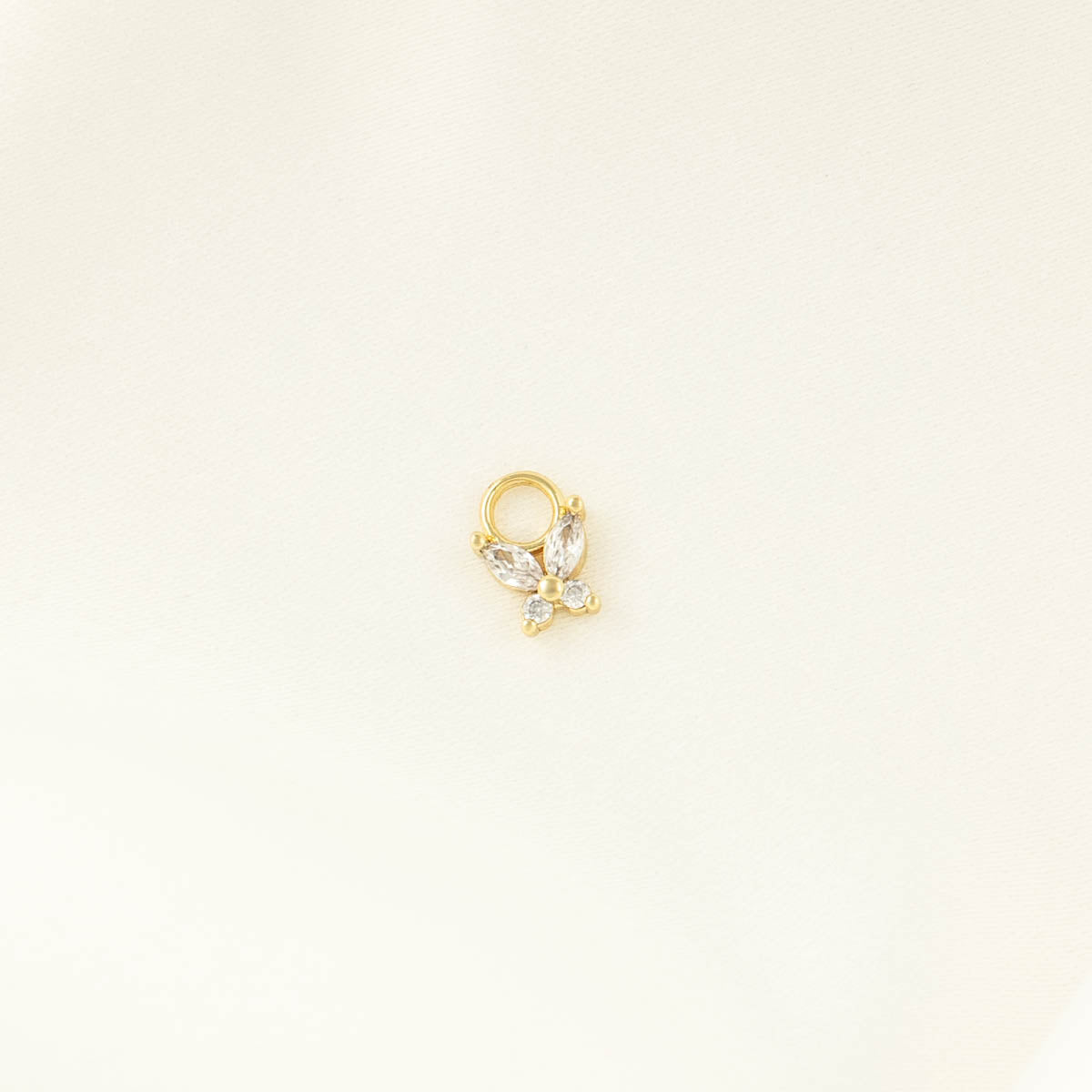 Gwendolyn White Zircon Butterfly Charm