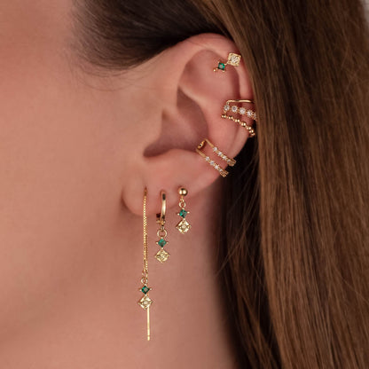 Hazel Green and Yellow Zircon Threaders